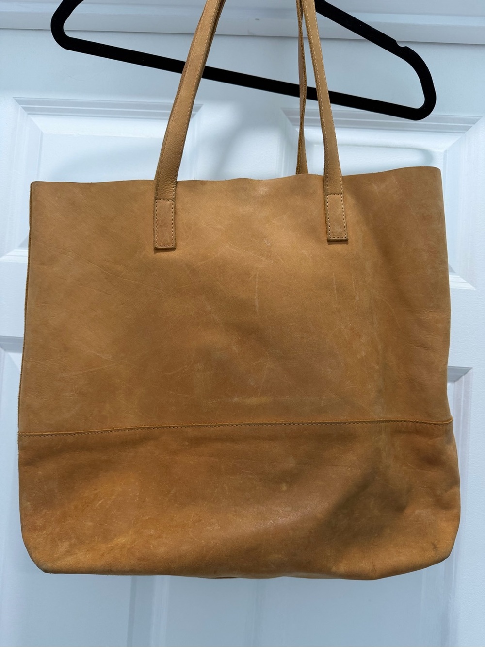 Classic ABLE Tan Leather Tote Bag with Shoulder Straps